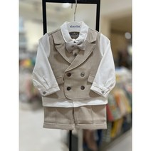 [압소바] 봄 60% /백일복 돌복으로 강추하는 정장 상하복 /조끼 티셔츠 일체형으로 입기 편하게 /반바지 스타일로 초여름까지*데니스정장상하*