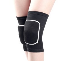 1쌍 두꺼운 내장재 무릎보호대 스포츠 압축 무릎 패드 탄성 무릎 춤 운동 훈련 지지대, 검정색과 흰색, s