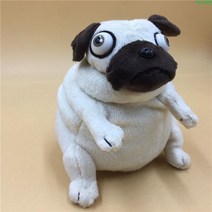 인스타핫 리얼 못생긴 강아지 퍼그 애착인형 장난감 프렌치불독, 앉은 강아지 인형, 16cm