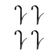 4pcs 공간 알루미늄 온수 수건 레일 라디에이터 옷걸이 관형 수건 후크 목욕 후크 홀더 샤워 문 후크 캐비닛 코트, 4pcs A Black