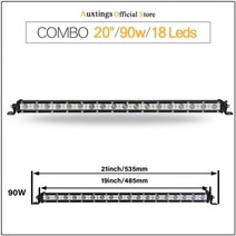 jeep 튜닝 Auxtings-울트라 슬림 7 13 20 25 32 38'인치 Led 작업 조명 12V 24V 바 지프 ATV 트럭 트랙터 운전 빛 스타일링, 20inch Combo, CHINA