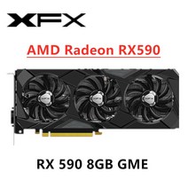 Graphics Cards XFX RX 590 580 8GB GDDR5 그래픽 카드 GPU Radeon AMD GME 비디오 데스크탑 PC 화면 컴퓨, 02 RX-590-8GB-GME