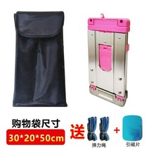 휴대용 접이식 핸드카트 캠핑 분리수거 손수레 미니 여행 쇼핑 초소형 해외출장용, 미니 핑크 쇼핑백포함