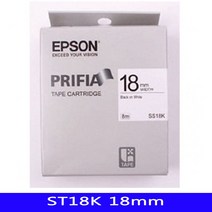 [무료배송/빠른발송] 엡손 라벨프린터테이프 18미리 투명/흑글씨 1EA Sn8143ea 스티커 qr코드 스티커주문제작 실 라벨스티커 https://W484F58, 1, 빠른발송선택