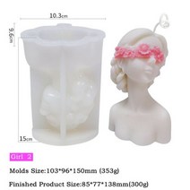 몰드 초 캔들 예쁜 양초 실리콘 금형 금형 기하학적 금형 수지 에폭시 수제 비누 공예 3D 홈 장식, 2