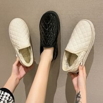 겨울 여성 패션화 가볍고 따뜻한 벨벳 털 단화 슬립온