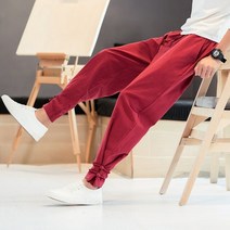 남자개량한복 생활한복 선비한복 여름 린넨 식 바지 의상 빈티지 바지 빈티지 하렘 바지