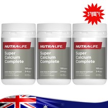 호주 누트라라이프 뼈 수퍼 칼슘 마그네슘 아연 비타민D 컴플리트 영양 보충제 Nutra Life Super Calcium Complete 120 Tablets, 120정, 3병가