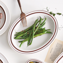 시라쿠스 메이플 오벌접시 23cm 7color, 06.라인브라운