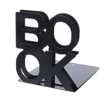 북엔드 북앤드 엔틱소품 알파벳 모양의 금속 북 엔드 철 지지 홀더 책상 스탠드 책 OO, 01 Black