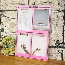 런메이크 스타일리쉬 메모보드 54종-클립 알림판 게시판, 08.A4세로형 4P_핑크