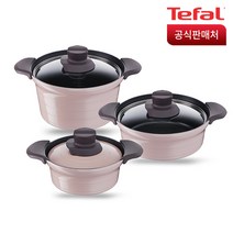 테팔 트레져 IH 인덕션 냄비세트 3종, 뚝배기 18cm + 전골 냄비 24cm + 국 24cm, 혼합 색상