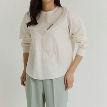 코지 힙한 브이배색 레터링 바스락 스포츠 긴팔티
