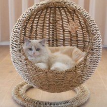 라탄 숨숨집 고양이 침대 쿠션 그네 해먹 스윙체어, M17 - 10킬로이하(매트포함)