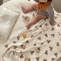 메이커키즈 브라운베어 순면 거즈 낮잠애착이불 블랭킷L 204829