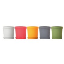 가정용 소형 컬러풀 분갈이화분 아파트정원 매장 텃밧가꾸기 베란다꾸미기 주택 카페, 1개, DAMDDA베이직2호 그린