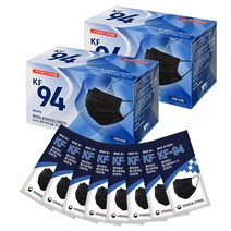 KF94 국내산필터 부직포사용 황사방역마스크 (개별포장) 블랙마스크/화이트마스크 50매/100매, KF94 검정색 50매+검정색 50매