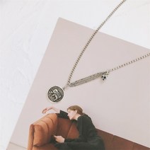 925 스털링 실버 코끼리 웃는 얼굴 목걸이 여성 펜던트 조커 스웨터 체인