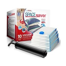 Spacesaver 진공 보관 가방(버라이어티 10팩) 의류 공간 80% 절약 - 이불 담요 침구 의류 매트리스 백 옷장 보관을 위한 압축 씰 여행용 펌프, 10 Pack_Variety