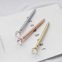 보석 볼펜 2종 다이아몬드 진주 특이한 판촉물 답례품, 다이아몬드-로즈골드