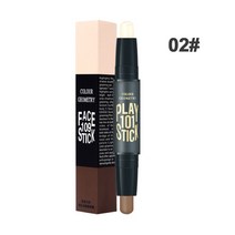 더블 헤드 하이 라이트 컨투어 스틱 듀얼 사용 코섀도우 리페어 하이라이터 파우더 컨실러 오래 지속되는 메이크업 도구, [01] ivory