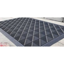 야외용 미끄럼 방지 바닥 매트 업소용발 코일 매트, 120x180cm 회색 배경에 빨간색