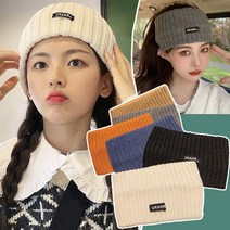 앨리스도매 가을겨울 도톰 남자 여자 넓은 반다나 니트 헤어밴드 (9030259)