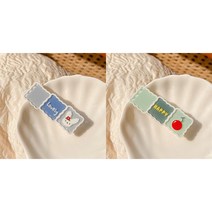 노크 온 귀여운 대비색 스퀘어 걸 머리핀 심플 사이드 덕빌 클립 앞머리 클립 부러진 머리 뒷머리 한 단어 탑 클립, 13