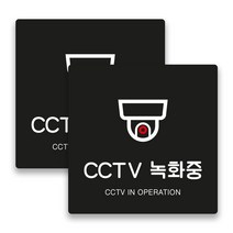 애드몬스터즈 안내표지판 15-15(cm), CCTV녹화중 B(검정), 2개
