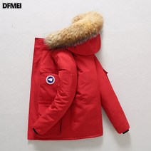 DFMEI 남자 하프 퍼 카라 패딩 점퍼