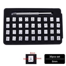 불박기 각인기 날인기 스탬프 가죽공예 MIUSIE 36 개/대 알파벳 문자 가죽 Stamper 세트 DIY 공예 도구에 대 한 3mm/6mm 철강 펀치 금속 펀칭 도구, 6mm
