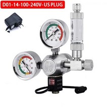 DIY 수족관 CO2 레귤레이터 솔레노이드 밸브 키트 확인 물고기 어항 감압 제어 시스템 반응기 발전기, [03] D01-14-100-240V-US, [02] CGA320