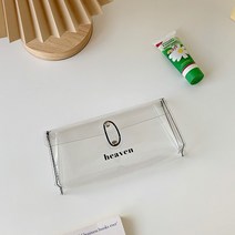 학생 대용량 투명 필통 pvc 필통 심플 파우치, 블랙 투명 필통