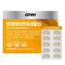 GNM 종합비타민 미네랄 15 / 멀티비타민 비오틴 아연 엽산 비타민B C D, 1개, 360정