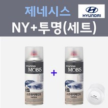 현대 제네시스 NY 하이퍼메탈릭 컬러스프레이 + 모투명마감용스프레이 자동차 카 페인트 200ml