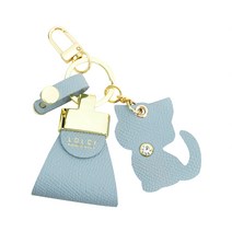 롤시 앱송 가죽 고양이 미니 자동차 키링, 스카이블루