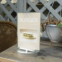 3면 회전 탁상용 배너 거치대 리플릿 꽂이 테이블텐트, 중(A4-1/3)