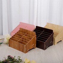 핸드폰보관함 휴대폰 수거함 스마트폰 수납함 정리함, 12구정리함, 브라운