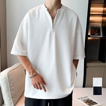 남성 반집업 지퍼 포인트 깔끔한 데일리 반팔 카라티티셔츠 남자반팔런닝 여자반팔티 커스텀후드티 여성티셔츠 스포츠반팔 여자기본반팔티 빅사이즈반팔티 남자