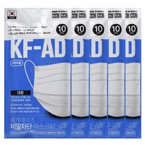 휘게데이즈 KF-AD 비말차단 마스크 대형 10매입 5개, 단품
