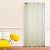 EKMALL 홀딩도어 자바라 편개 싱글 아이보리 가로사이즈 92cm x 세로사이즈