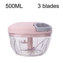 갈갈이음식물처리기 음식물분쇄기 음쓰처리기 500/900ML 수동 고기 Mincer 마늘 쵸퍼 회전 프레스 크러셔, 01 500ml Pink