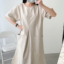 린넨 여성 빅사이즈 린넨원피스 55사이즈부터 77 88 사이즈 린넨100 포켓 중년 봄 여름 롱원피스