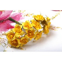 종이장미 노랑 종이꽃 미니장미