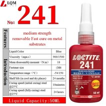 견고한 Threadlocker 록타이트 222 241 242 243 262 263 271 272 277 290 방수 밀폐형 느슨한 방청 액형 스, 02 241 50ml