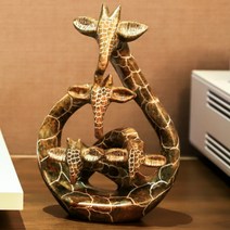 밝은미래 기린 인테리어 장식품 천연원석 돌조각상 아들 딸 자녀 이사 입주 선물, 네가족1