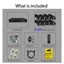 열화상카메라 열감지기 열감지카메라 4K 8MP 보안 카메라 휴머노이드 감지 컬러 비디오 POE 감시 세트 8CH Nvr 키트 Cctv 녹화 야외 Ip, 없음, 8CH 8pcs4K Camera