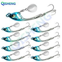 [QISHENG] 스핀 바이브 9개입/세트 메탈 바이브 농어 삼치 광어 우럭 배스 스피너베이트, LTY-4#, 10g