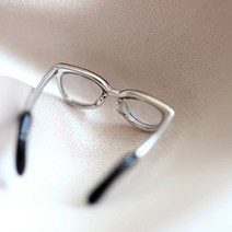 젤루나 미니어처 안경 여자 남자 우정 커플 반지 s925