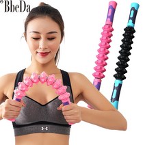 BBEDA 종아리 다리 붓기 마사지 휘어지는 밀착형 롤러 스틱 전신 안마봉, 블랙